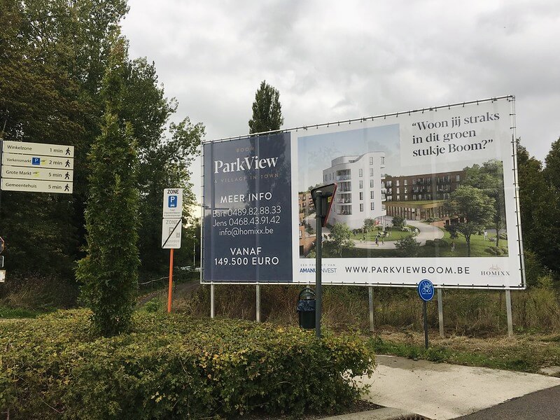 Easy Flex constructie op palen - ParkView Boom - XL Reklame Mechelen Easy Flex constructie op palen bij ParkView Boom - XL Reklame Mechelen